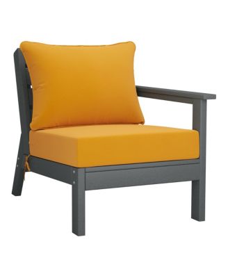 Outdoor Patio HDPE Gray Sectional Sofa with Patio Cushions