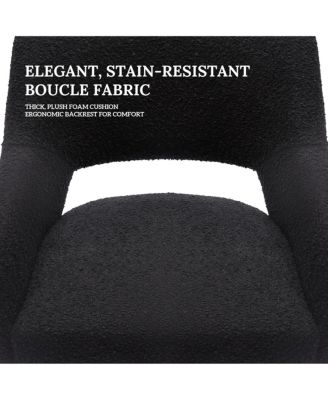 Mid-Century Modern Large Boucle Swivel Accent Arm Chair