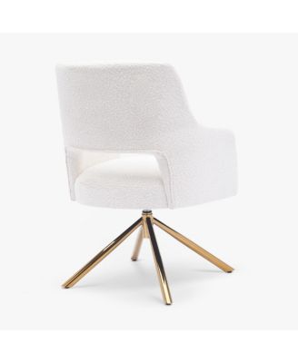 Mid-Century Modern Large Boucle Swivel Accent Arm Chair