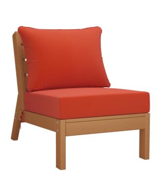 Outdoor Patio HDPE Teak Sectional Sofa with Patio Cushions