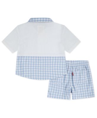 Baby Boys' Gingham Woven Shirt and Shorts, 2 -Piece Set