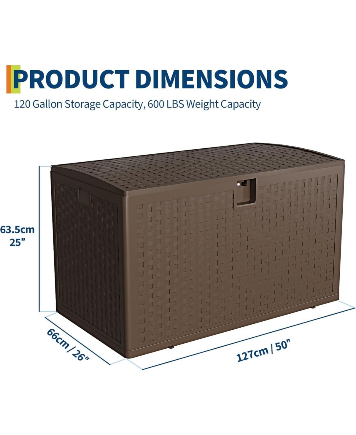 gaomon Outdoor 120-Gallon Waterproof Lockable Storage Box – Durable Deck Organizer for Packages, Patio Furniture & Garden Tools