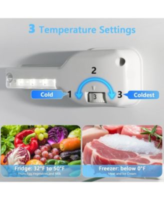 Compact Refrigerator,4.5 Cu.Ft. Mini Separate Freezer Double 2-Door Adjustable Removable Shelves for Apartment/Dorm/Office,WHITE