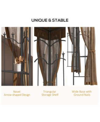 Decorative Outdoor Gazebo with Corner Shelves,