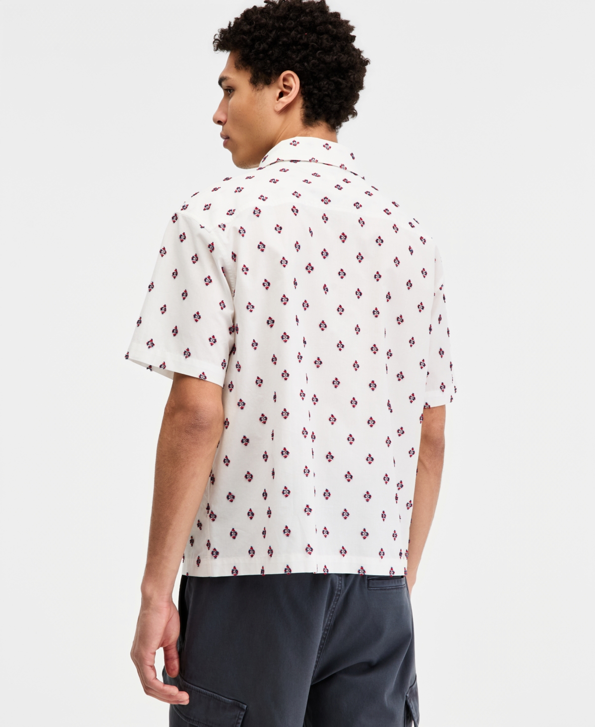 Sun + Stone Men's Cotton Houdini Geo-Print Short-Sleeve Shirt, Macy's Exclusive