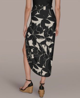 Donna Karan Women's Draped Side-Slit Sarong Skirt