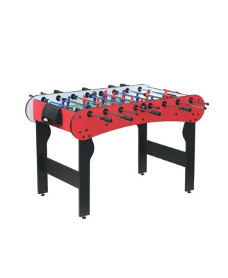 5FT Red MDF Foosball Soccer Table with Steel Rods and 4 Balls, Indoor Football Game Table for Family Recreation or Game Rooms - Rbied
