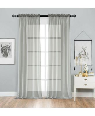Designer Sheer Voile Rod Pocket Curtains For Small Windows