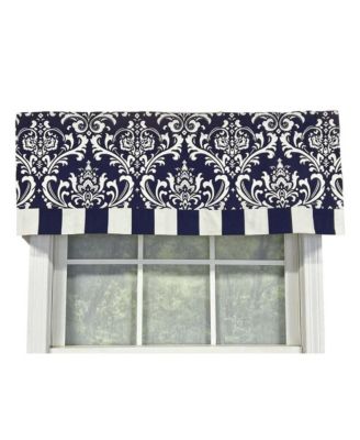 Ozbourne Style Banded 3" Rod Pocket Valance 50" x 16" Navy