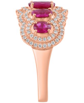 Sapphire (1-5/8 ct. t.w.) and Diamond (1/2 ct. t.w.) Ring in 14k White Gold (Also Available in Emerald)