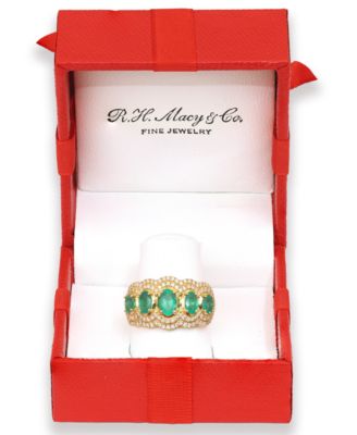 Sapphire (1-5/8 ct. t.w.) and Diamond (1/2 ct. t.w.) Ring in 14k White Gold (Also Available in Emerald)