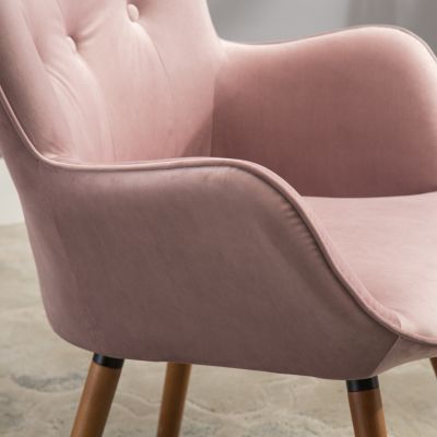Contemporary Silky Velvet Tufted Button Back Accent Chair