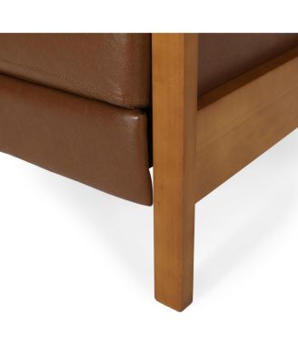 Streamdale Faux Leather Wood Hand Manual Club Recliner