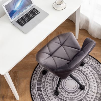 Streamdale Diamond Tufted Adjustable Swivel Office Chair, Gray