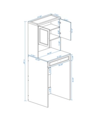  Over the Washer and Dryer Storage Cabinet - Antique White