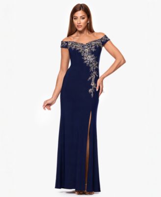Women's Off-The-Shoulder Side Slit Ball Gown