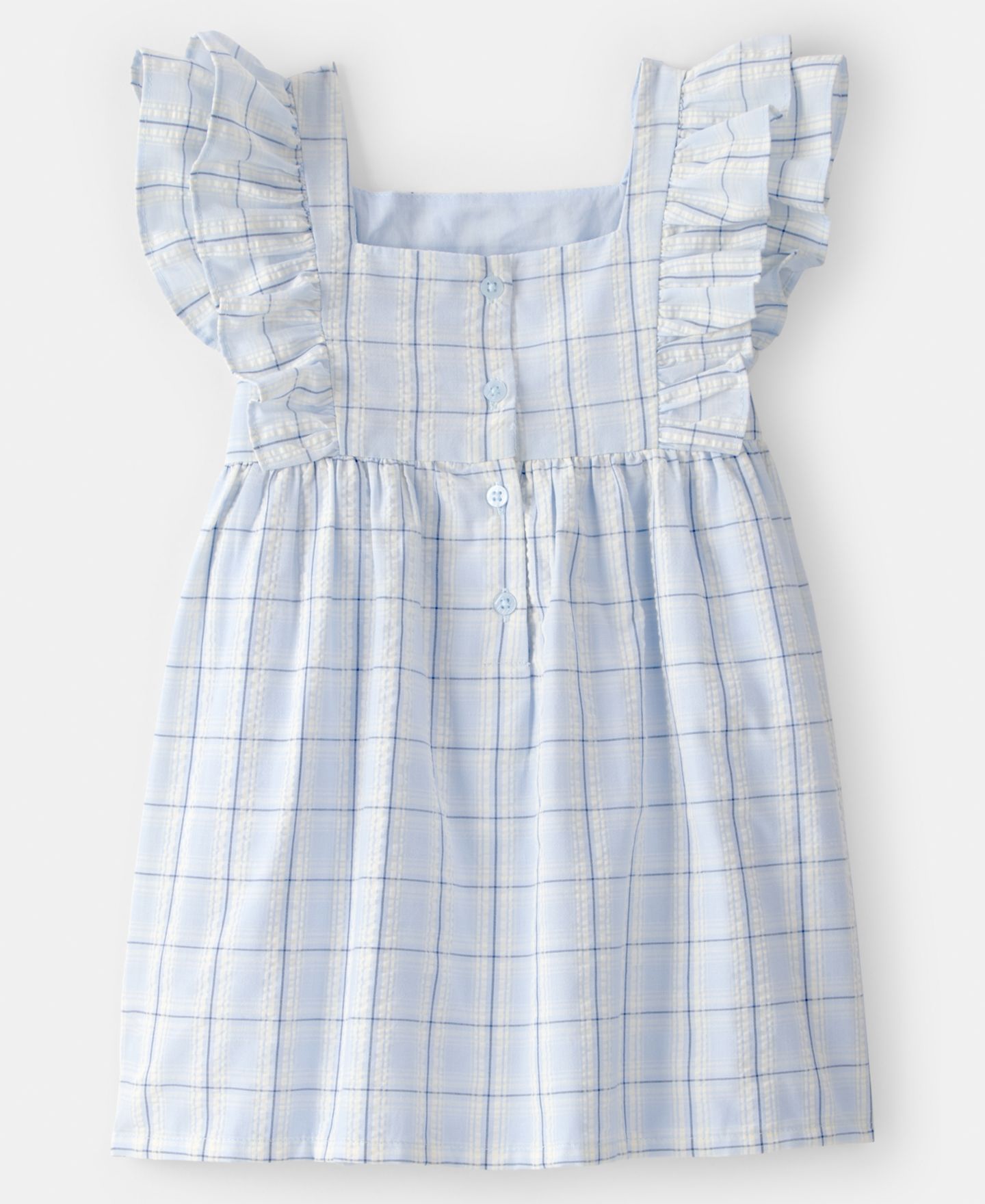 Платье Carter's Ruffle-Sleeve Plaid Dress для девочек-малышей, цвет: Синий — фото 2