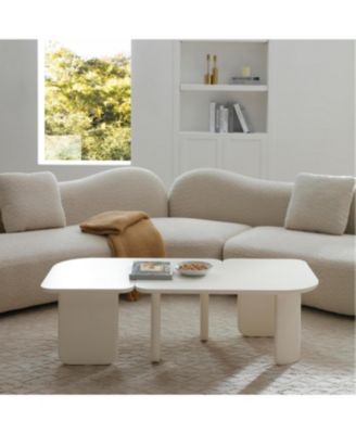 2 Pcs Modern Modular Coffee Table Set, Free-Combination Farmhouse Table Set