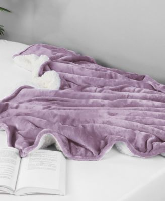 Velvet Plush Reversible Sherpa Bed Blanket