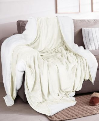 Velvet Plush Reversible Sherpa Bed Blanket