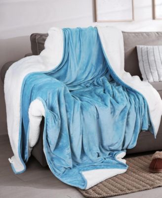 Velvet Plush Reversible Sherpa Bed Blanket