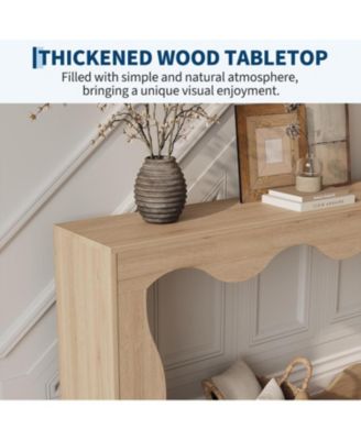 63" Brown Console Table with Storage, Narrow Sofa Table for Entryway, Hallway or Behind Couch