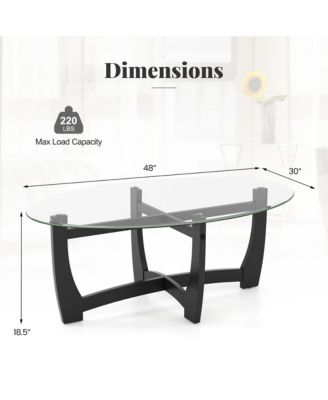 Coffee Table Modern Accent Tea Table w/ Rubber Wood Bentwood Structure