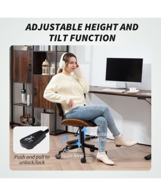 Home Office Chair No Arms with Wheels, 360 Swivel Desk Chair,