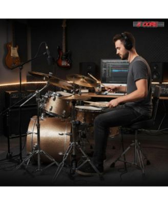 Drum Throne w Backrest 4" Padded Stool Airlift 25" Adjustable Drummer Stool 441Lb Capacity