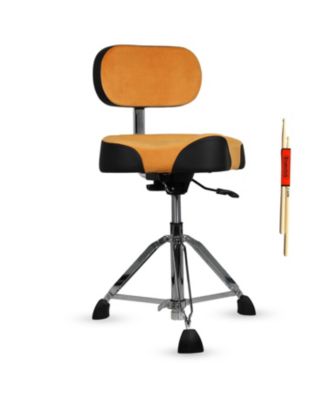 Drum Throne w Backrest 4" Padded Stool Airlift 25" Adjustable Drummer Stool 441Lb Capacity