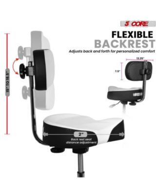 Drum Throne w Backrest 4" Padded Stool Airlift 25" Adjustable Drummer Stool 441Lb Capacity