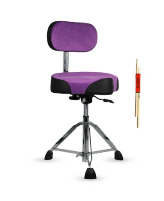 Drum Throne w Backrest 4" Padded Stool Airlift 25" Adjustable Drummer Stool 441Lb Capacity