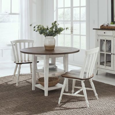 3 Piece Drop Leaf Dining Room Set with Table, 2 Chairs