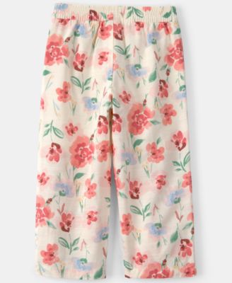 Girls' Toddler 2T-5T Floral Print Pants