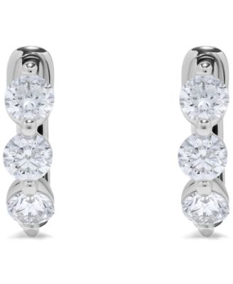 Diamond Huggie Earrings (1 ct. t.w.) in 14k White Gold
