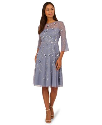 Women's Beaded Bell-Sleeve Dress