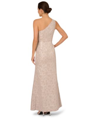 Women's One-Shoulder Jacquard Gown