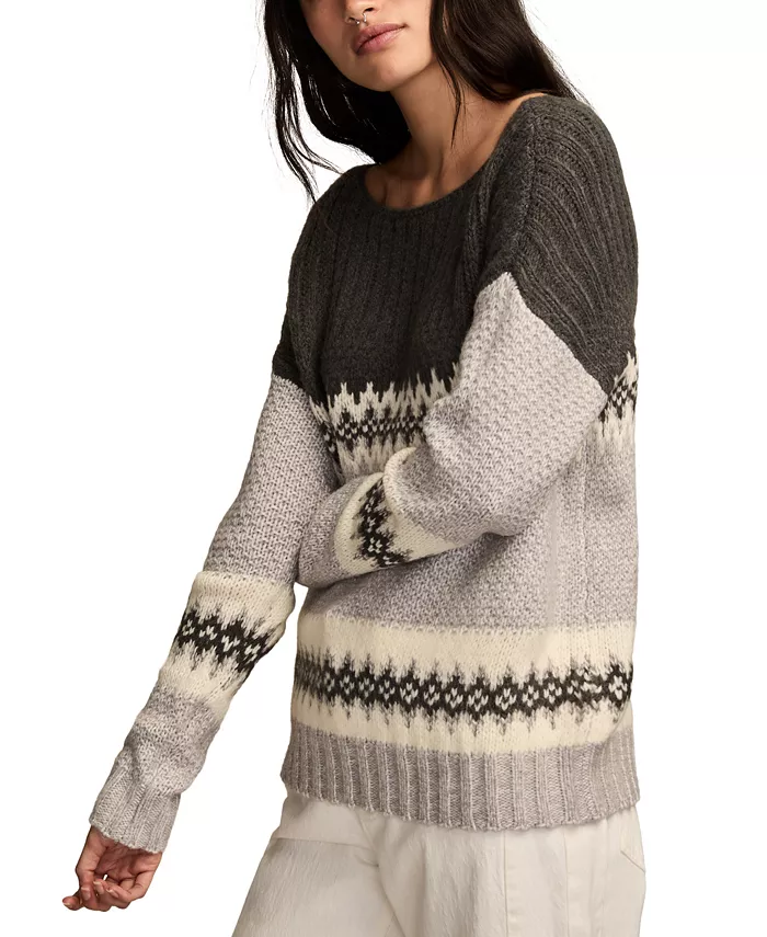 Women's Fair Isle Long-Sleeve Sweater - thumbnail 3