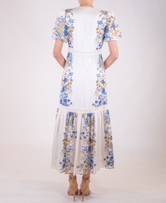Women's Floral Puff-Sleeve Dress