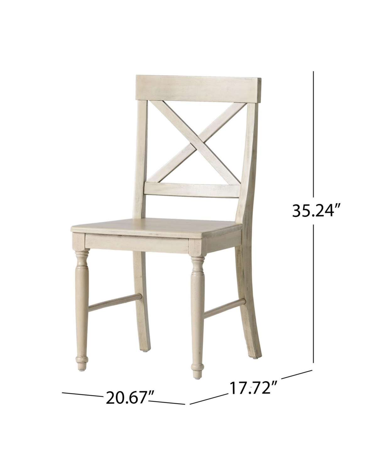 Streamdale Furniture Streamdale Acacia Wood Dining Chairs, 2-Pcs Set