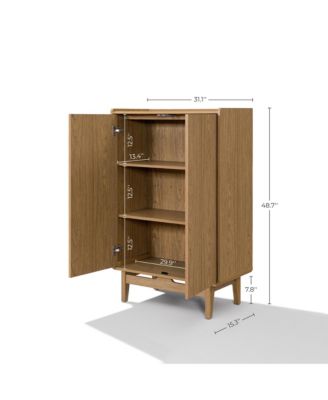 Oak Manufactured Wood 2-Door 31.1" W x 48.7" H Cabinet with Tray Top