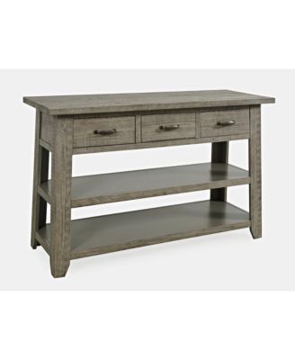 Rustic Farmhouse Solid Wood 50" Sofa Table with Drawers and Two Shelves