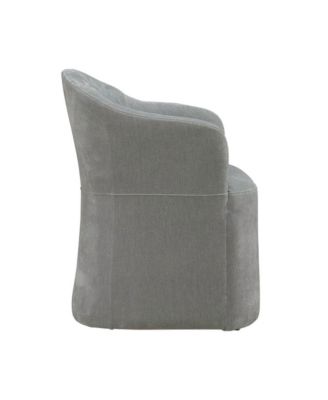 Accent Dining Chair with Castors - Squared Arm - Sapphire Upholstry