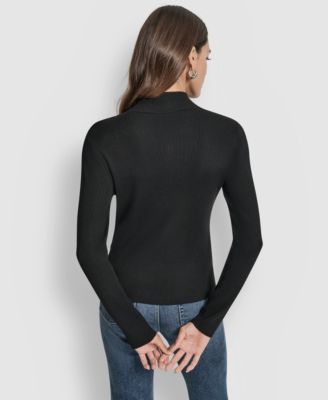 Women's Rib Long Sleeve Slim Fit Sweater