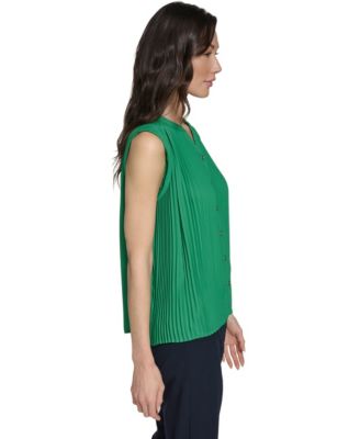 Women's Sleeveless Pleated Top