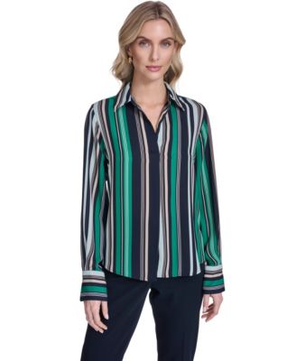 Women's Striped Popover Top