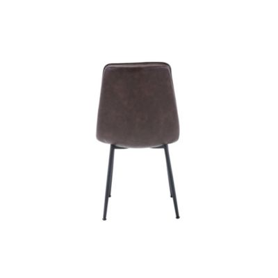 Draper Set of 4 Mid-Century Modern Upholstered Faux Leather Dining Chair