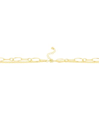 18k Gold Plated Brass Short Long Necklace, Macy's Exclusive