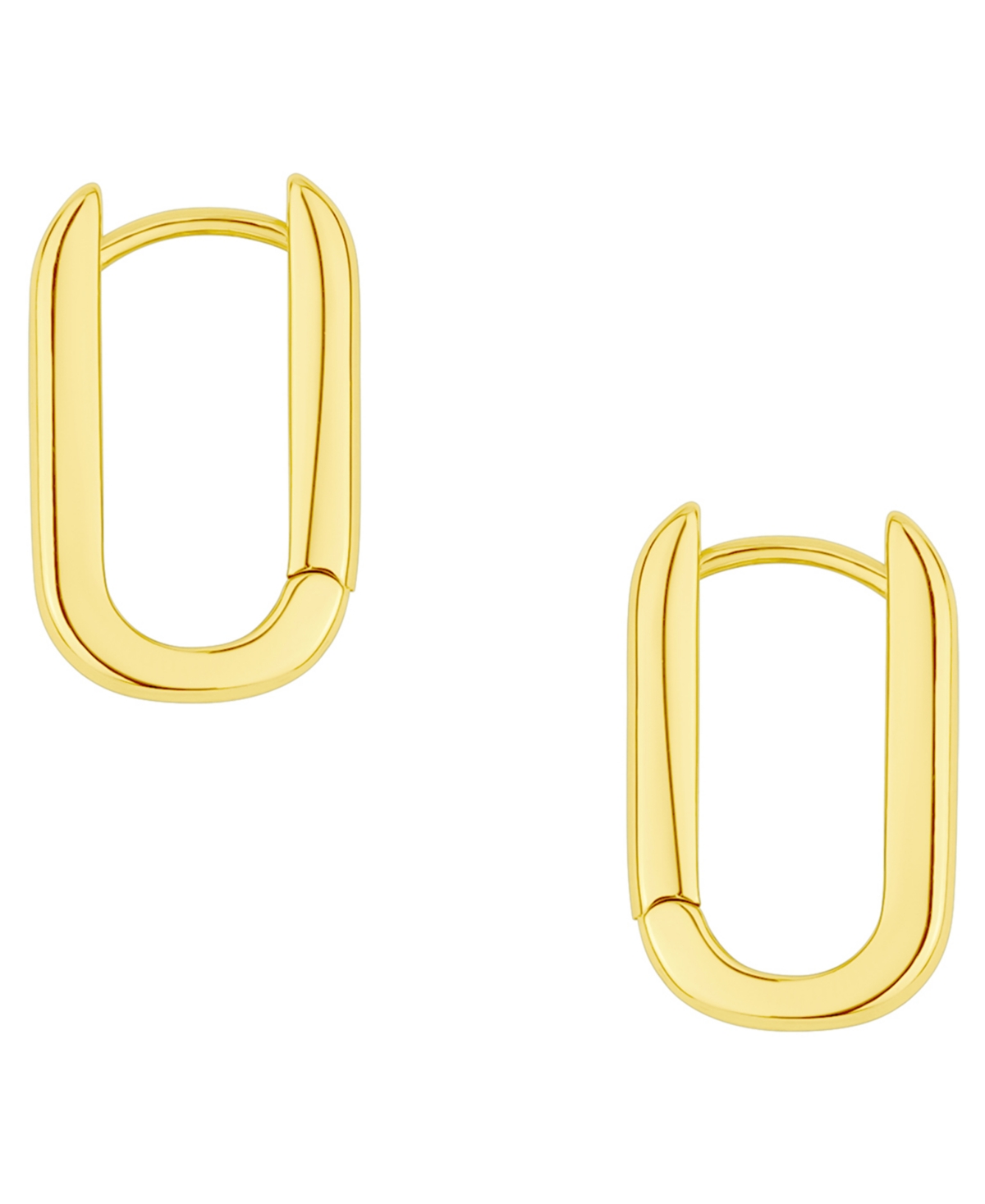 And Now This 18k Gold Plated Brass Ribbed Oblong Huggie Hoops Earrings, Macy's Exclusive