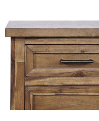 Claremont Transitional Rustic Wood Accent End Table with Storage